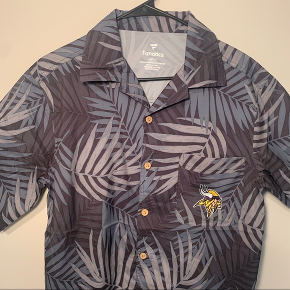 Minnesota Vikings Hawaiian Shirt Button Up Blue - Picture 2 of 8